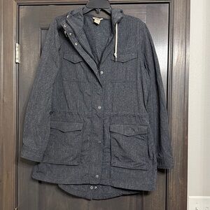Duluth Trading Jacket Womens Medium‎ Grey Hooded Stretch